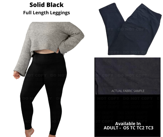 Solid Black Leggings No Pockets by ML&M