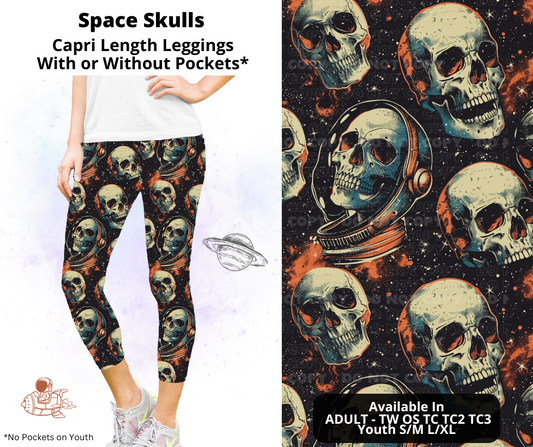 Preorder! Closes 2/3. ETA May. Space Skulls Capri Leggings w/wo Pockets