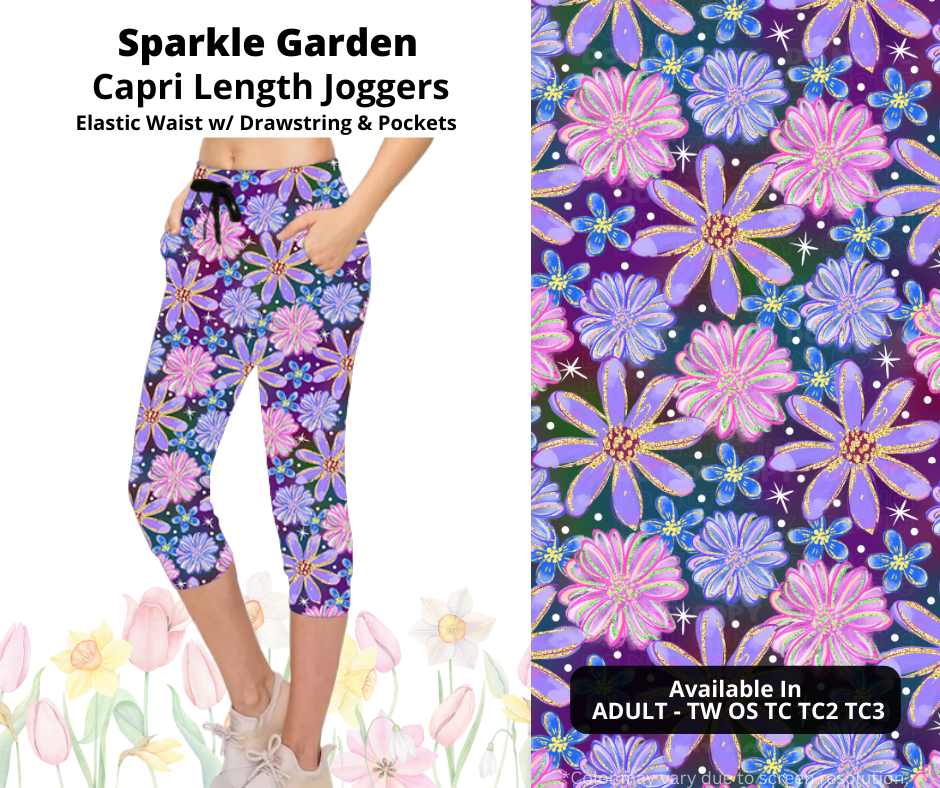 Preorder! Closes 3/17. ETA June. Sparkle Garden Jogger Capri