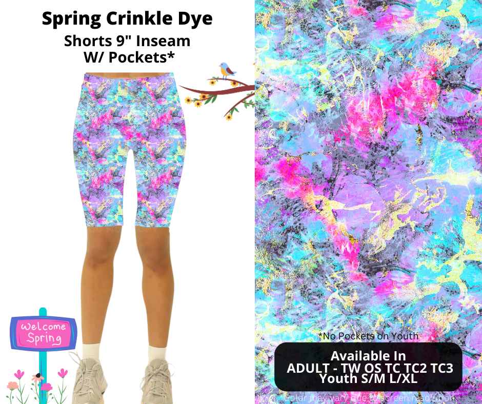 Preorder! Closes 1/22. ETA April. Spring Crinkle Dye Shorts w/wo Pockets