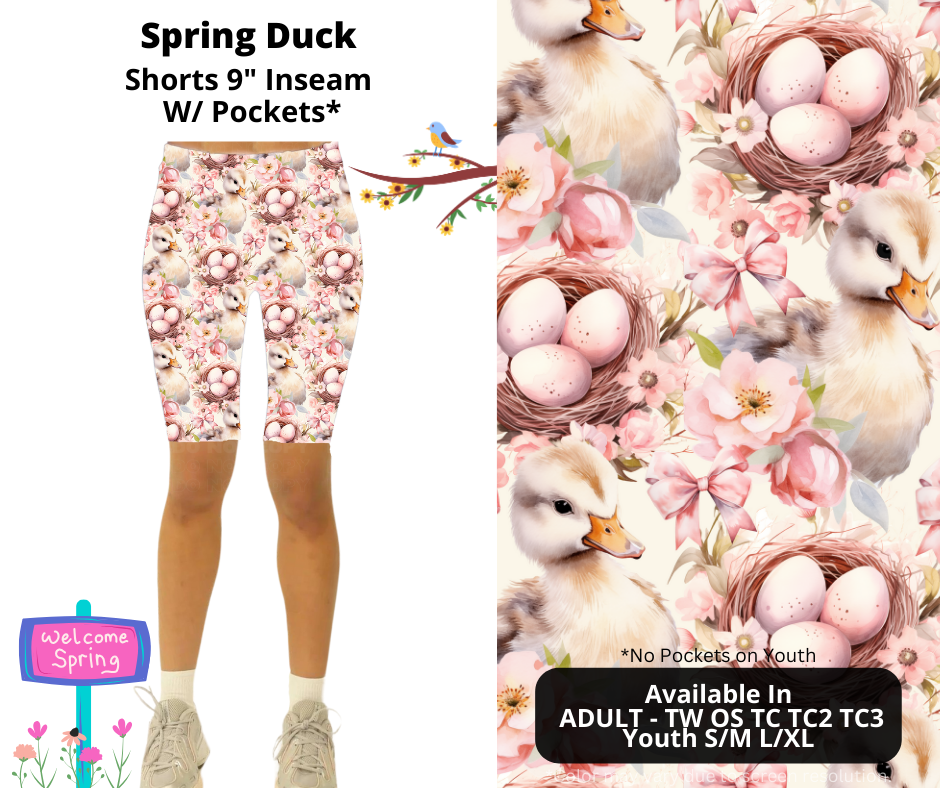 Preorder! Closes 1/20. ETA April. Spring Duck 9" Inseam Shorts w/wo Pockets