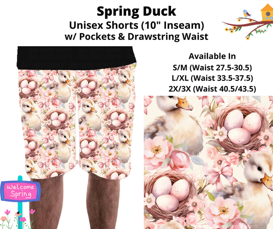 Preorder! Closes 1/20. ETA April. Spring Duck Unisex Shorts