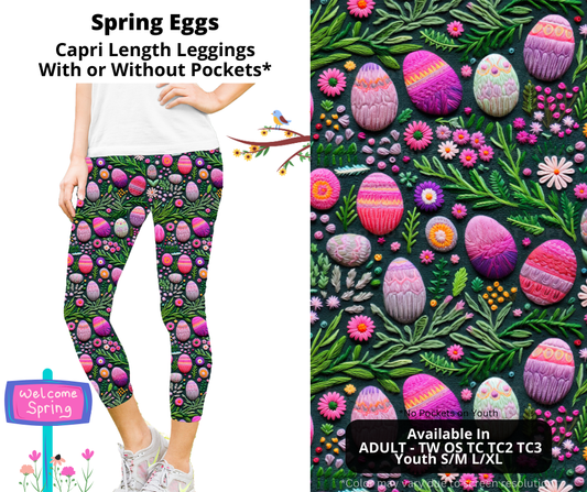 Preorder! Closes 1/20. ETA April. Spring Eggs Capri Leggings w/wo Pockets