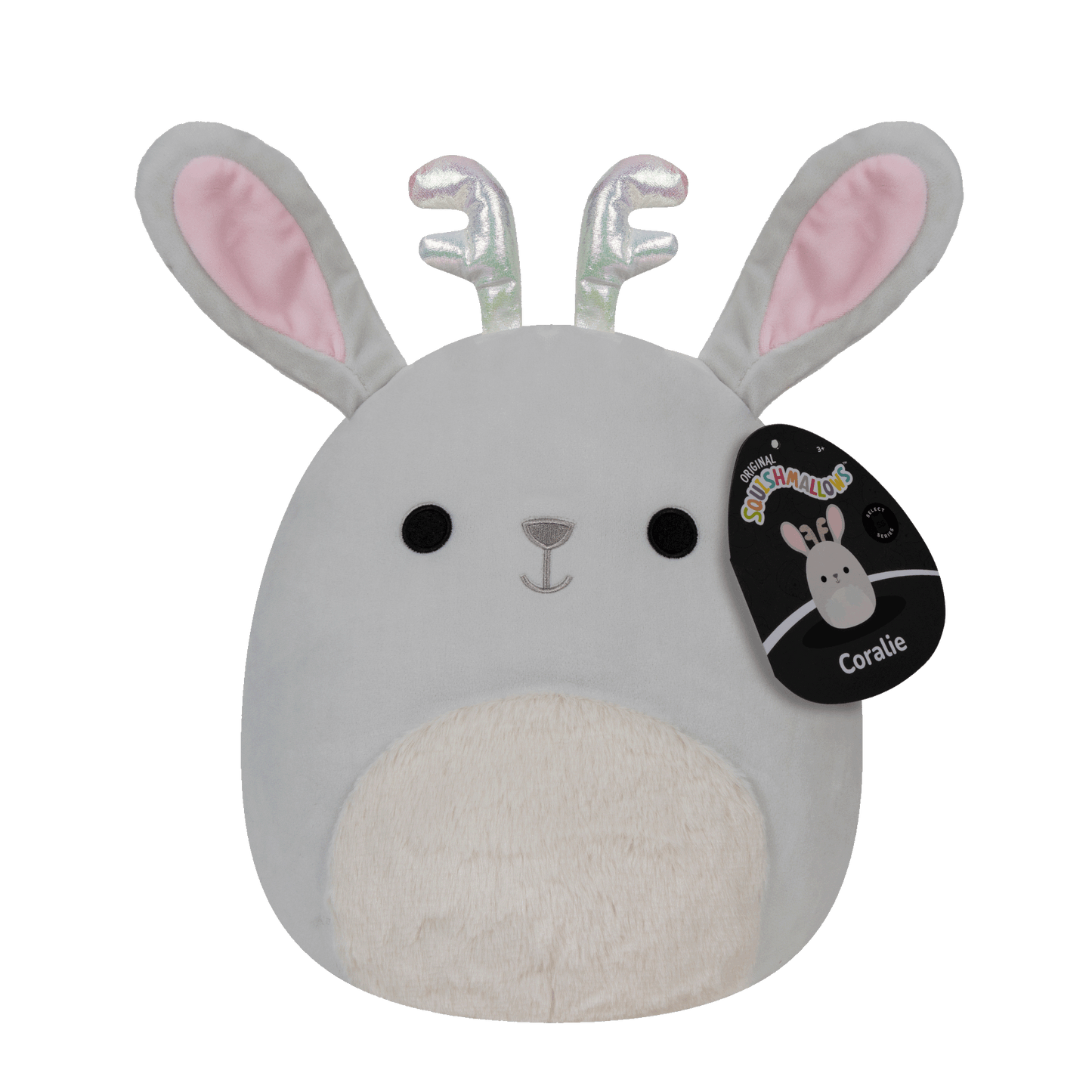 Squishmallows Coralie the Cream Jackalope with White Fuzzy Belly 12" Select Series Stuffed Plush