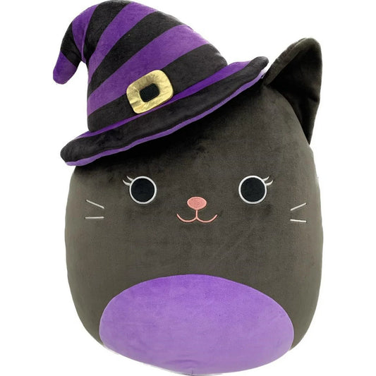 Squishmallows Autumn the Black Cat Wearing Witch Hat 16" 2023 Halloween Collection Stuffed Plush