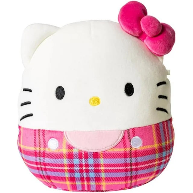 Squishmallows Pink Plaid Hello Kitty 6.5" 2023 Sanrio Winter Collection Stuffed Plush