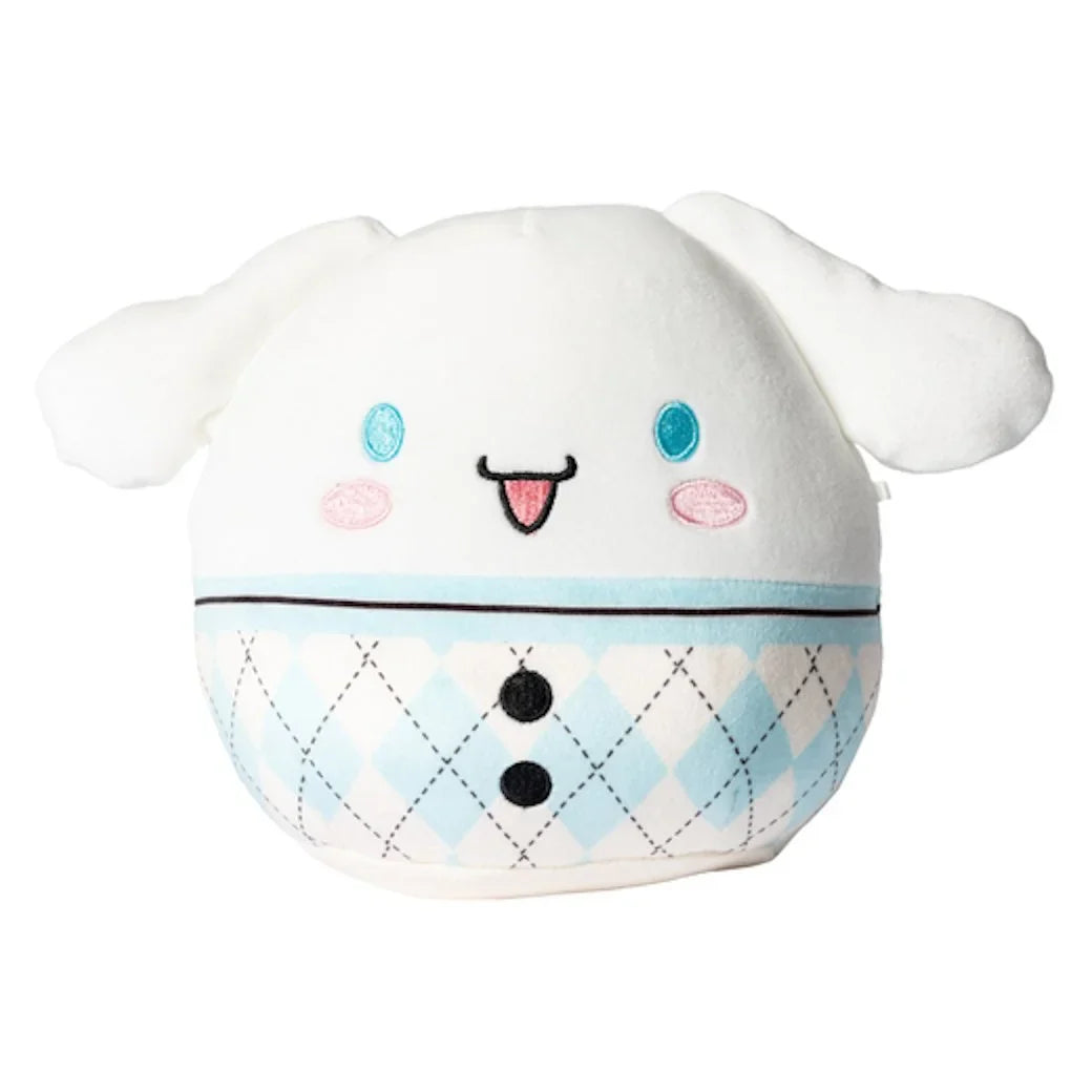 Squishmallows Cinnamoroll Wearing Plaid Sweater 6.5" 2023 Sanrio Winter Collection Stuffed Plush