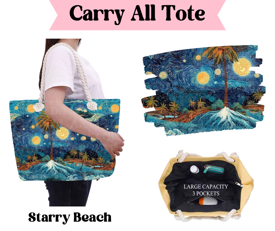 Preorder! Closes 3/31. ETA June. Starry Beach Carry All Tote