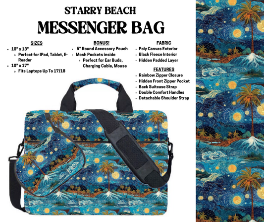 Preorder! Closes 4/3. ETA July. Starry Beach Messenger Bags