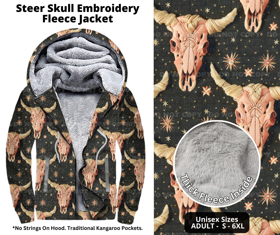 Preorder! Closes 10/21. ETA Jan. Steer Skull Embroidery Jackets