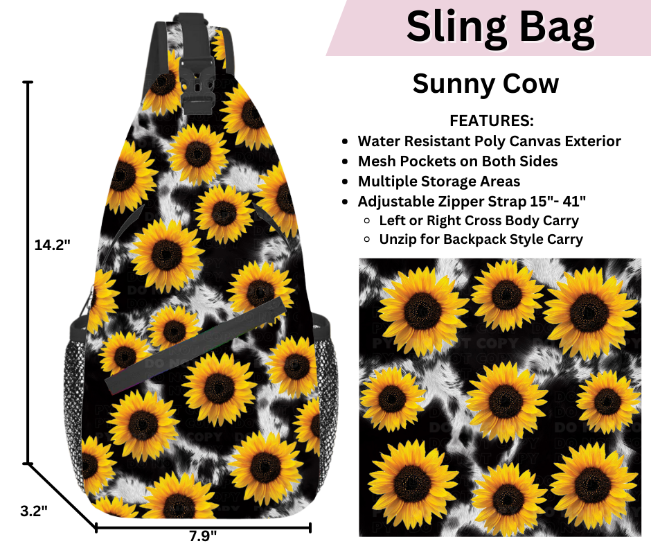 Preorder! Closes 3/12. ETA June. Sunny Cow Sling Bag