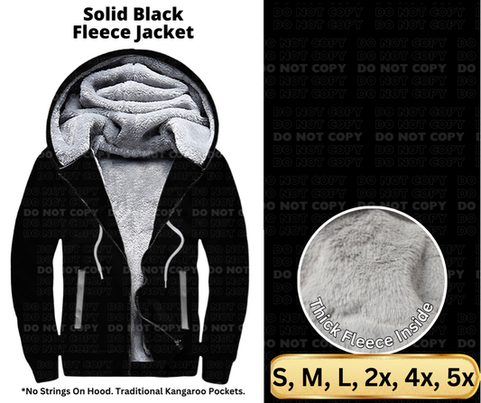 Solid Black Fleece Jackets