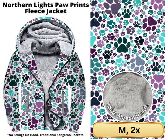 Northern Lights Paw Prints Fleece Jackets