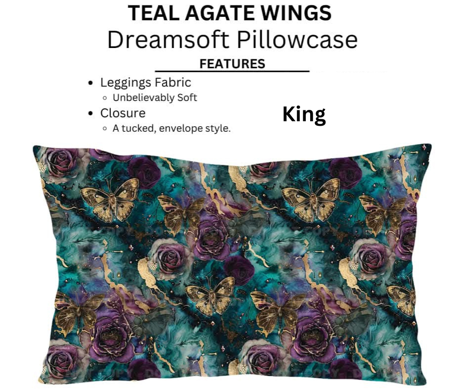 Teal Agate Wings Dreamsoft Pillowcases