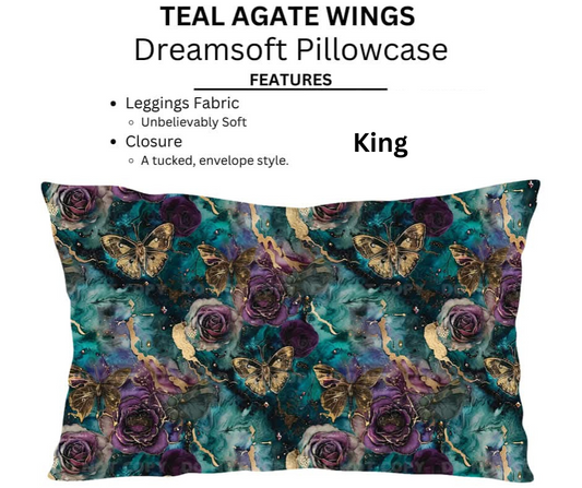 Teal Agate Wings Dreamsoft Pillowcases