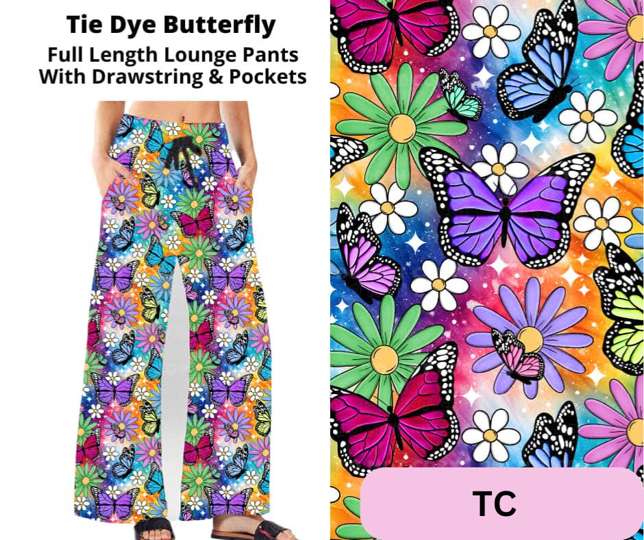 Tie Dye Butterfly Full Length Lounge Pants