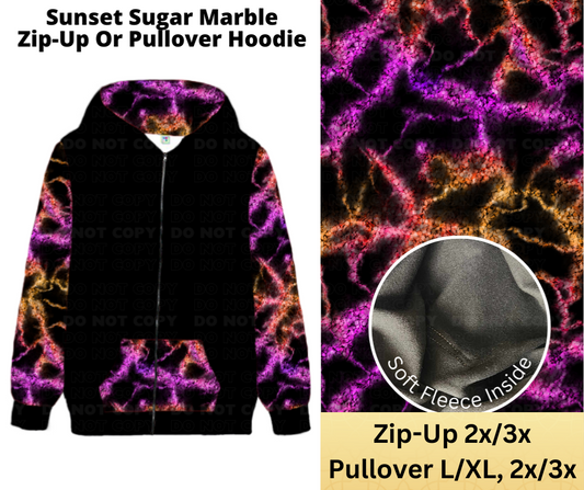 Sunset Sugar Marble Zip-Up or Pullover Hoodie