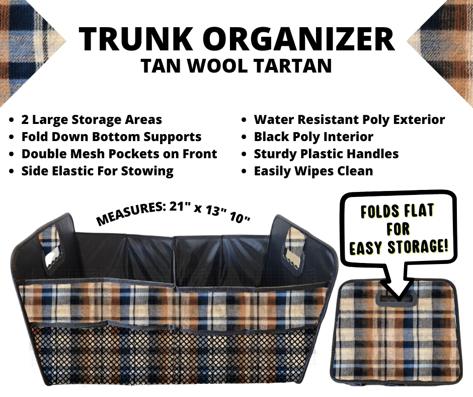 Preorder! Closes 3/10. ETA June. Tan Wool Tartan Trunk Organizer