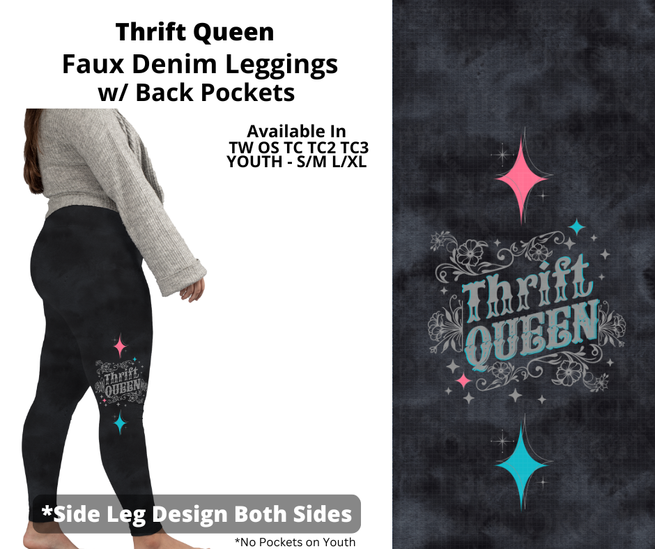 Preorder! Closes 3/19. ETA June. Watercolor Thrift Queen Full Length  w/ Side Leg Designs