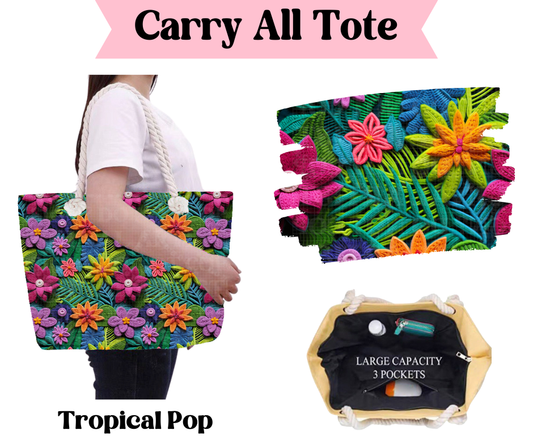 Preorder! Closes 3/31. ETA June. Tropical Pop Carry All Tote