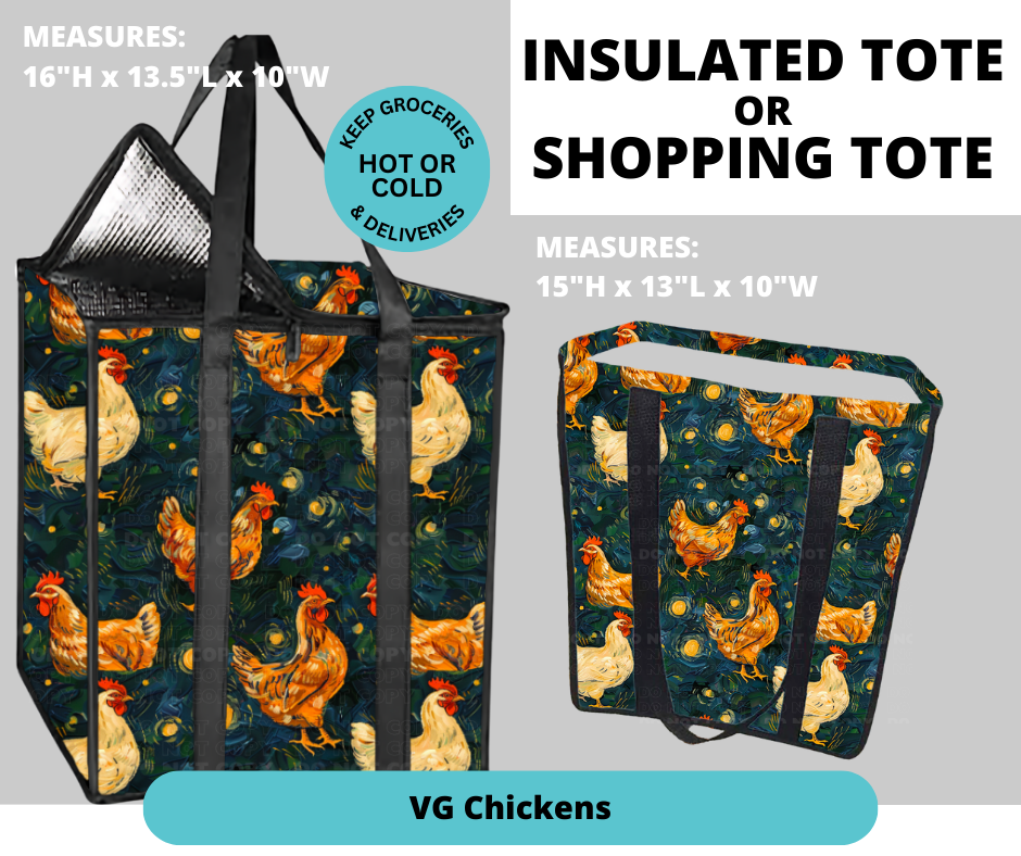 Preorder! Closes 2/26. ETA May. VG Chickens Shopping & Insulated Tote