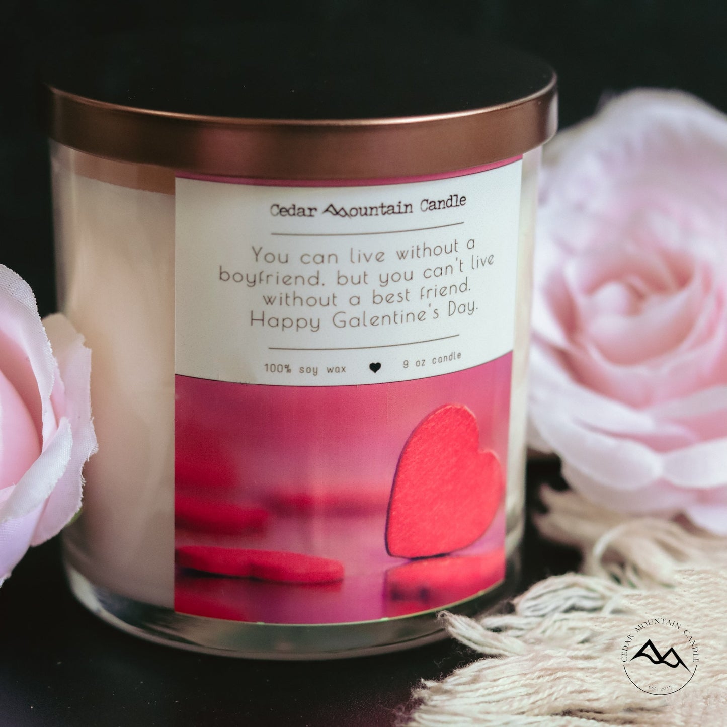 "You can live without.." Galentine's Day 9 oz Whiskey Glass Jar Soy Candle - Choose Your Scent