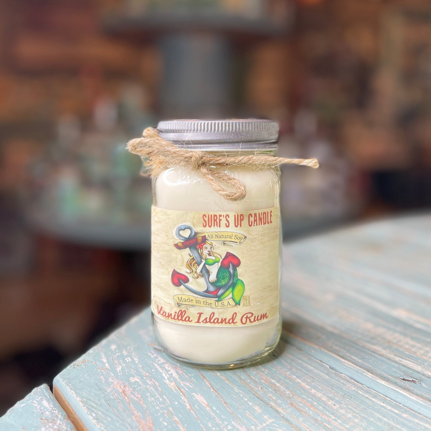 Vanilla Island Rum Mason Jar Candle - Vintage Collection