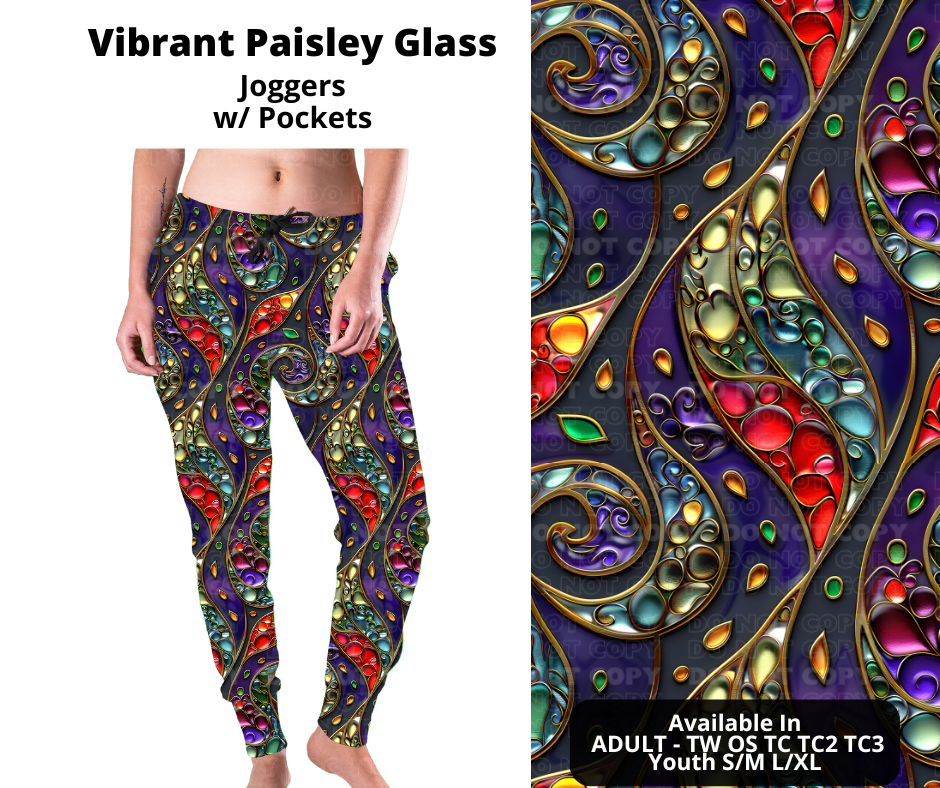 Preorder! Closes 11/11. ETA Jan. Vibrant Paisley Glass Joggers