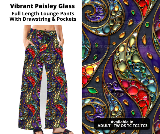 Preorder! Closes 11/11. ETA Jan. Vibrant Paisley Glass Full Length Lounge Pants