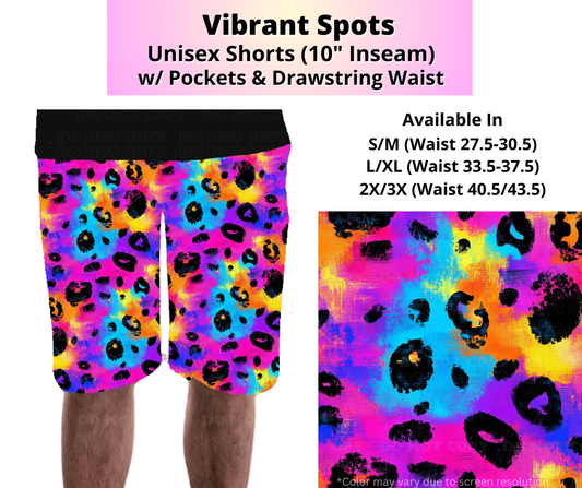 Preorder! Closes 4/2. ETA July. Vibrant Spots Unisex Shorts