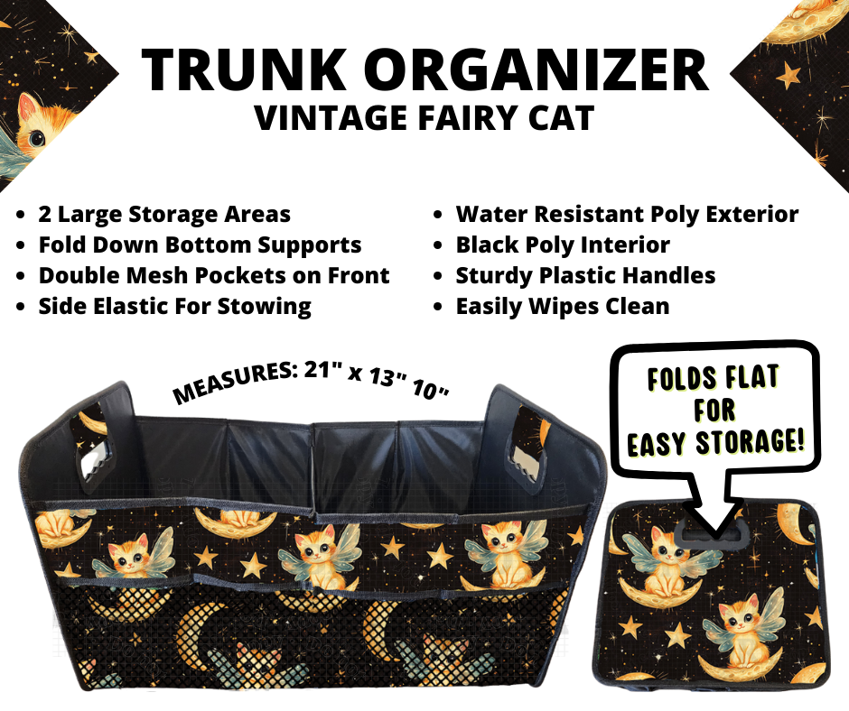 Preorder! Closes 3/10. ETA June. Vintage Fairy Cat Trunk Organizer