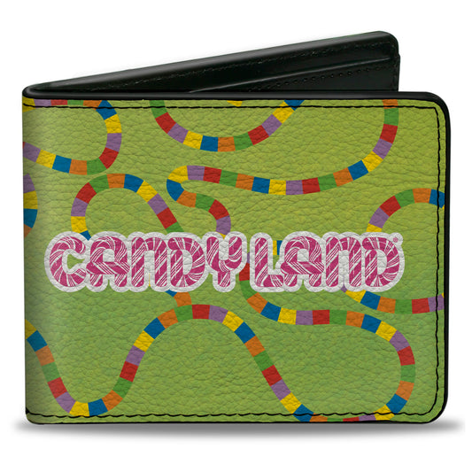 Bi-Fold Wallet - CANDY LAND Title Logo and Game Path Green/Multi Color