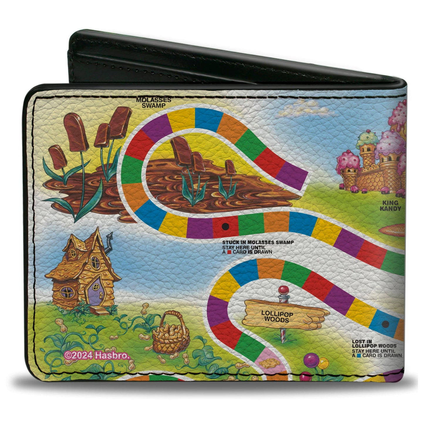 Bi-Fold Wallet - Candy Land Queen Frostine Game Path Pose and Lands Multi Color