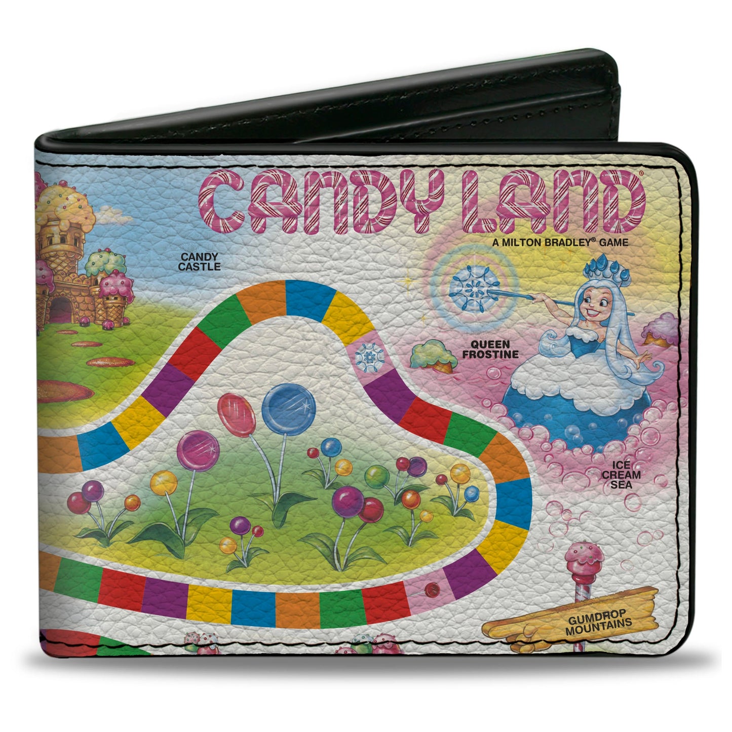 Bi-Fold Wallet - Candy Land Queen Frostine Game Path Pose and Lands Multi Color