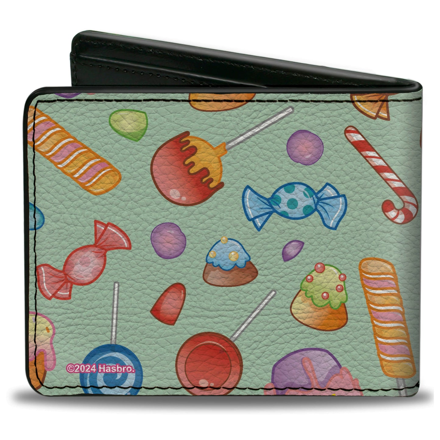 Bi-Fold Wallet - CANDY LAND Title Logo and Candy Collage Mint Green