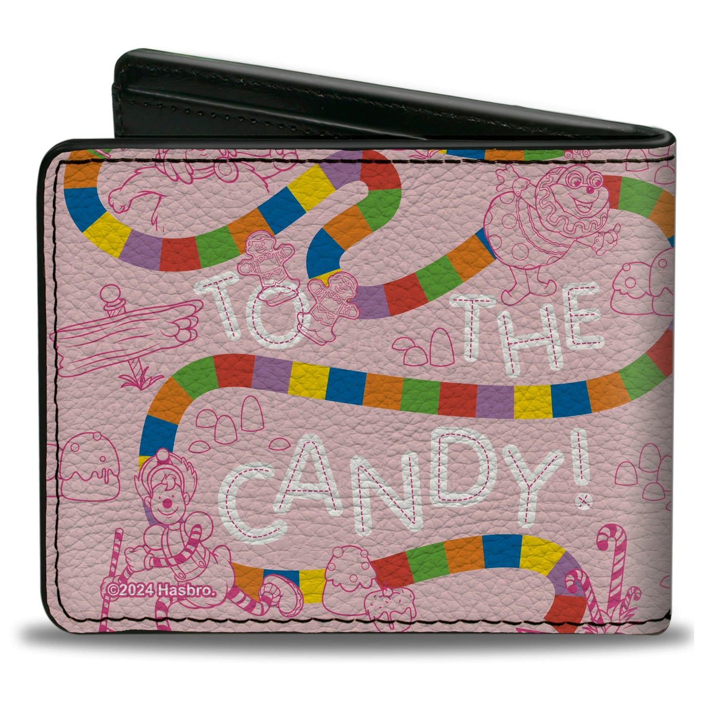 Bi-Fold Wallet - Candy Land Game Path and Characters TAKE ME TO THE CANDY Pinks