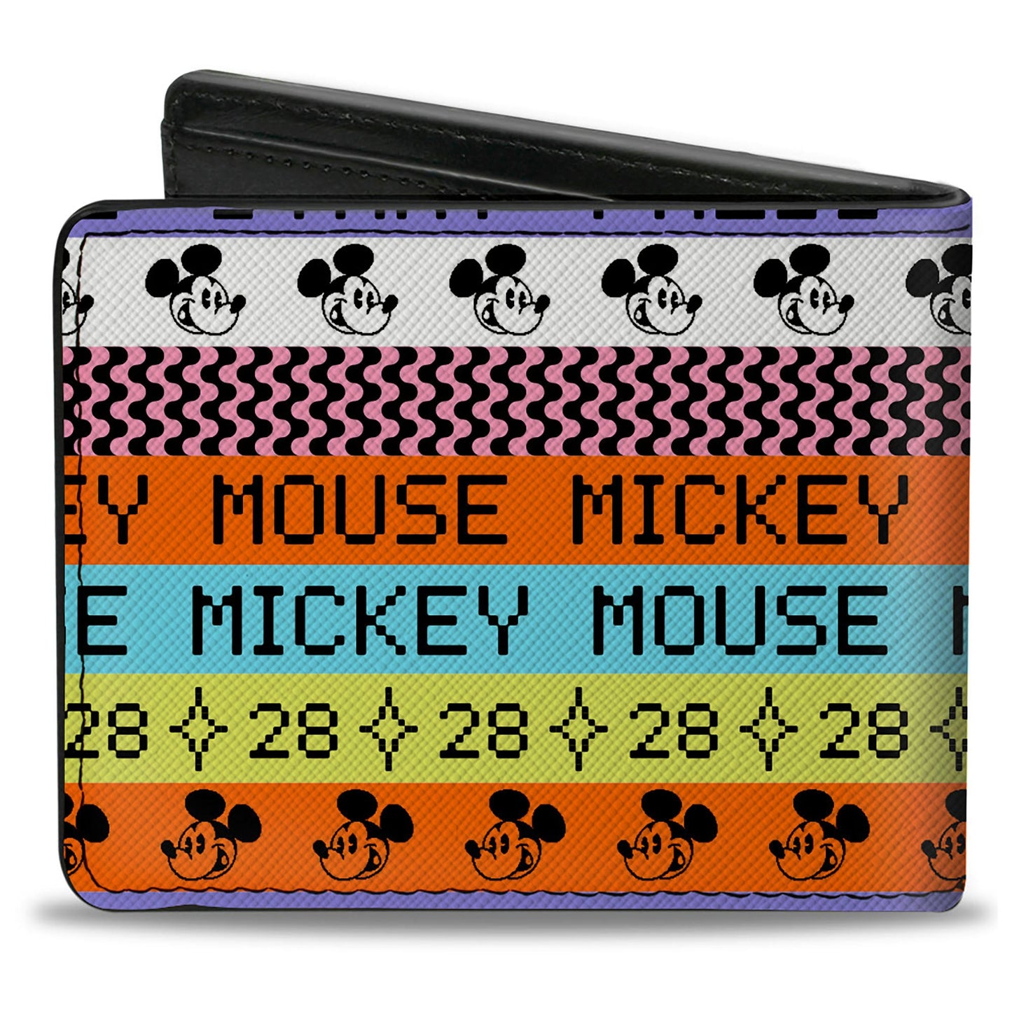 Bi-Fold Wallet - MICKEY MOUSE Digital 28 Stripe Multi Color/Black