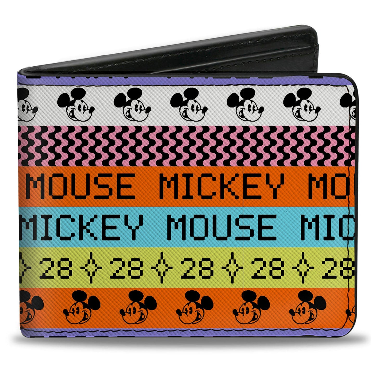 Bi-Fold Wallet - MICKEY MOUSE Digital 28 Stripe Multi Color/Black