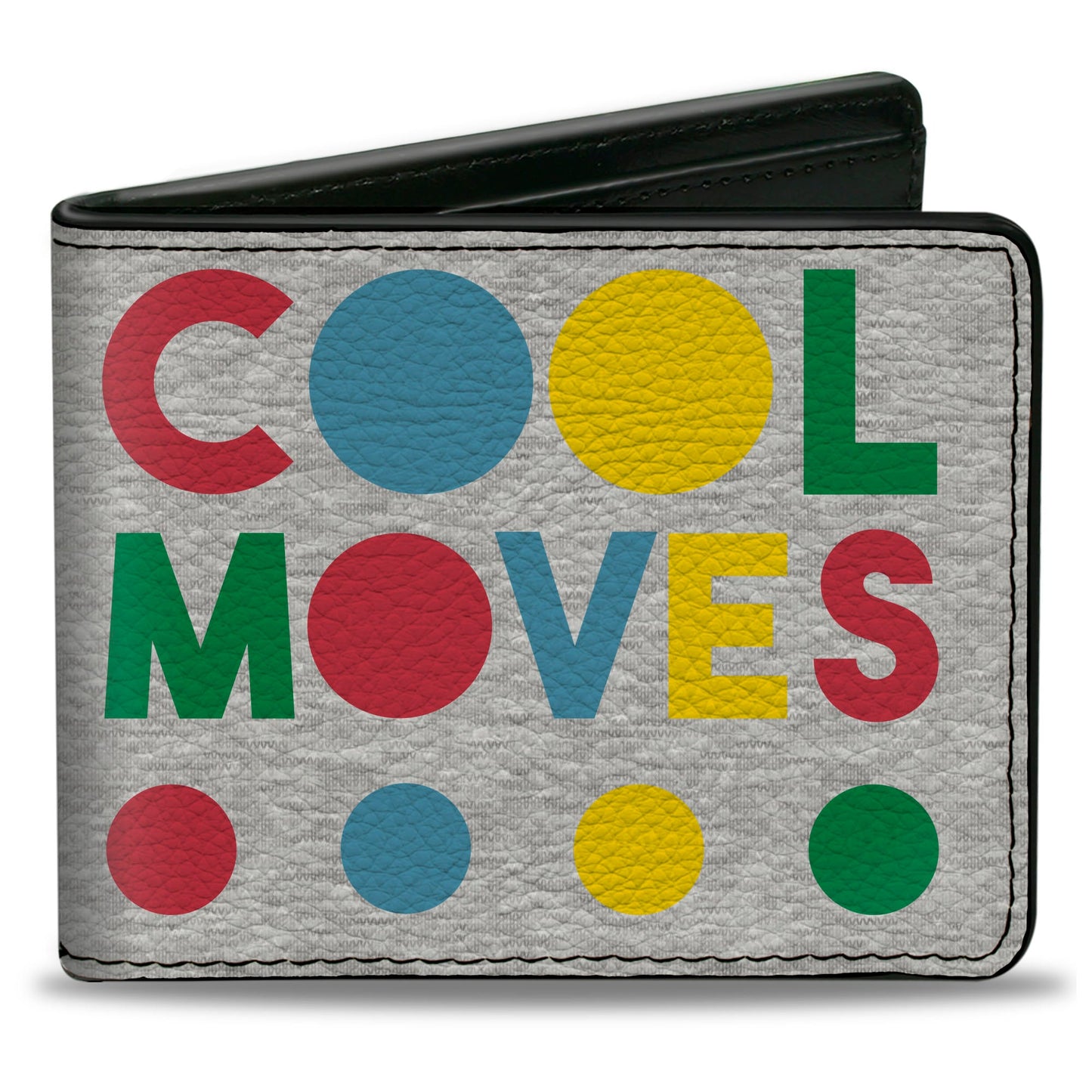 Bi-Fold Wallet - Twister COOL MOVES Circle Spots Gray/Multi Color