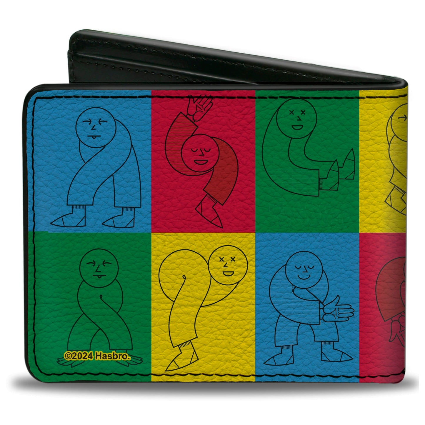 Bi-Fold Wallet - Twister Character Pose Blocks Multi Color