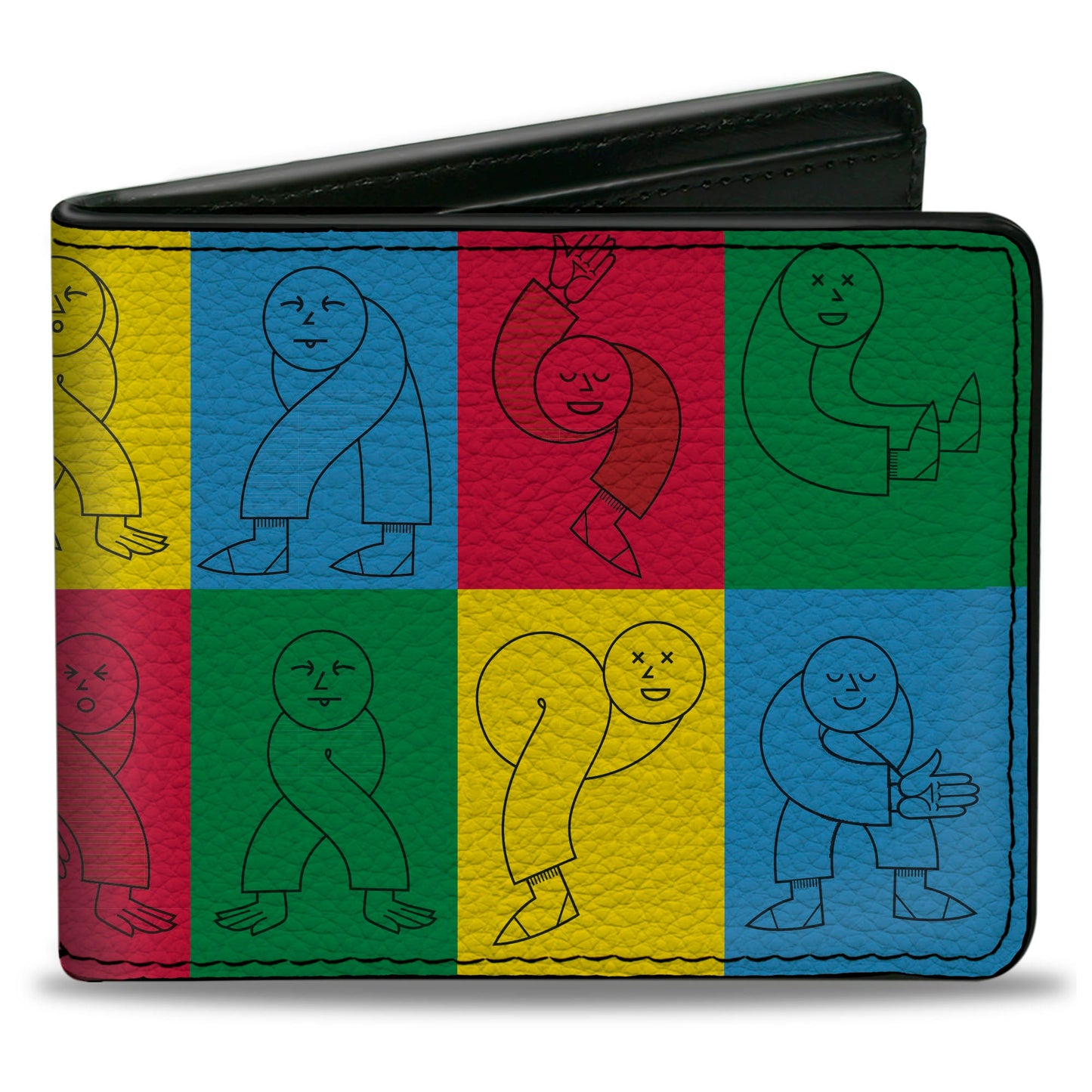 Bi-Fold Wallet - Twister Character Pose Blocks Multi Color