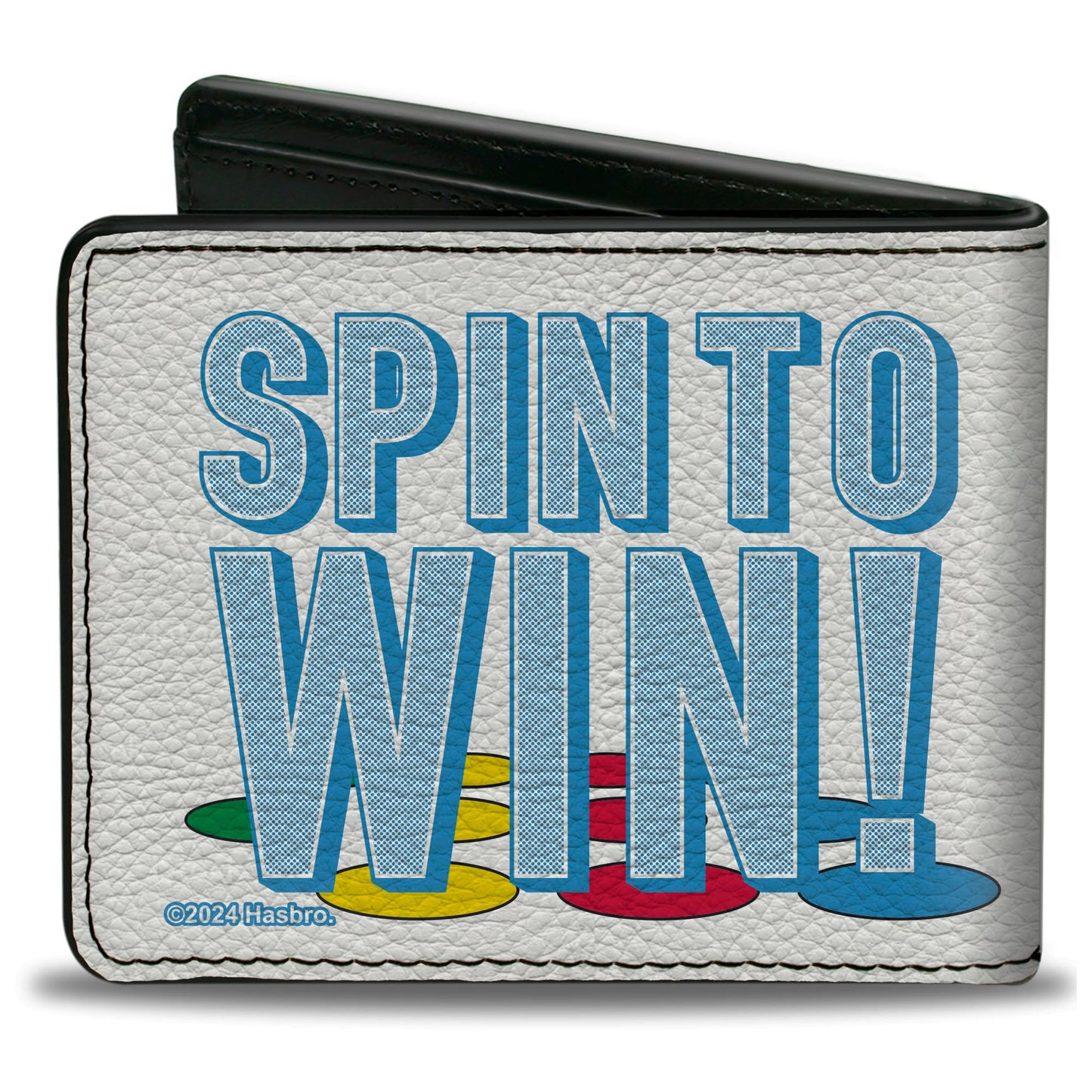 Bi-Fold Wallet - Twister SPIN TO WIN! Group Pose White/Blues/Multi Color