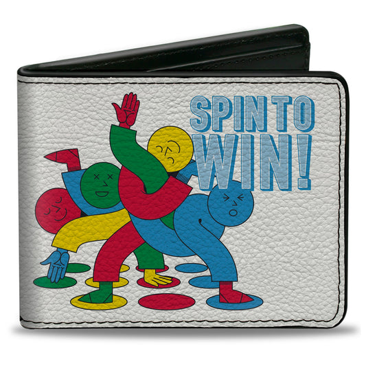 Bi-Fold Wallet - Twister SPIN TO WIN! Group Pose White/Blues/Multi Color