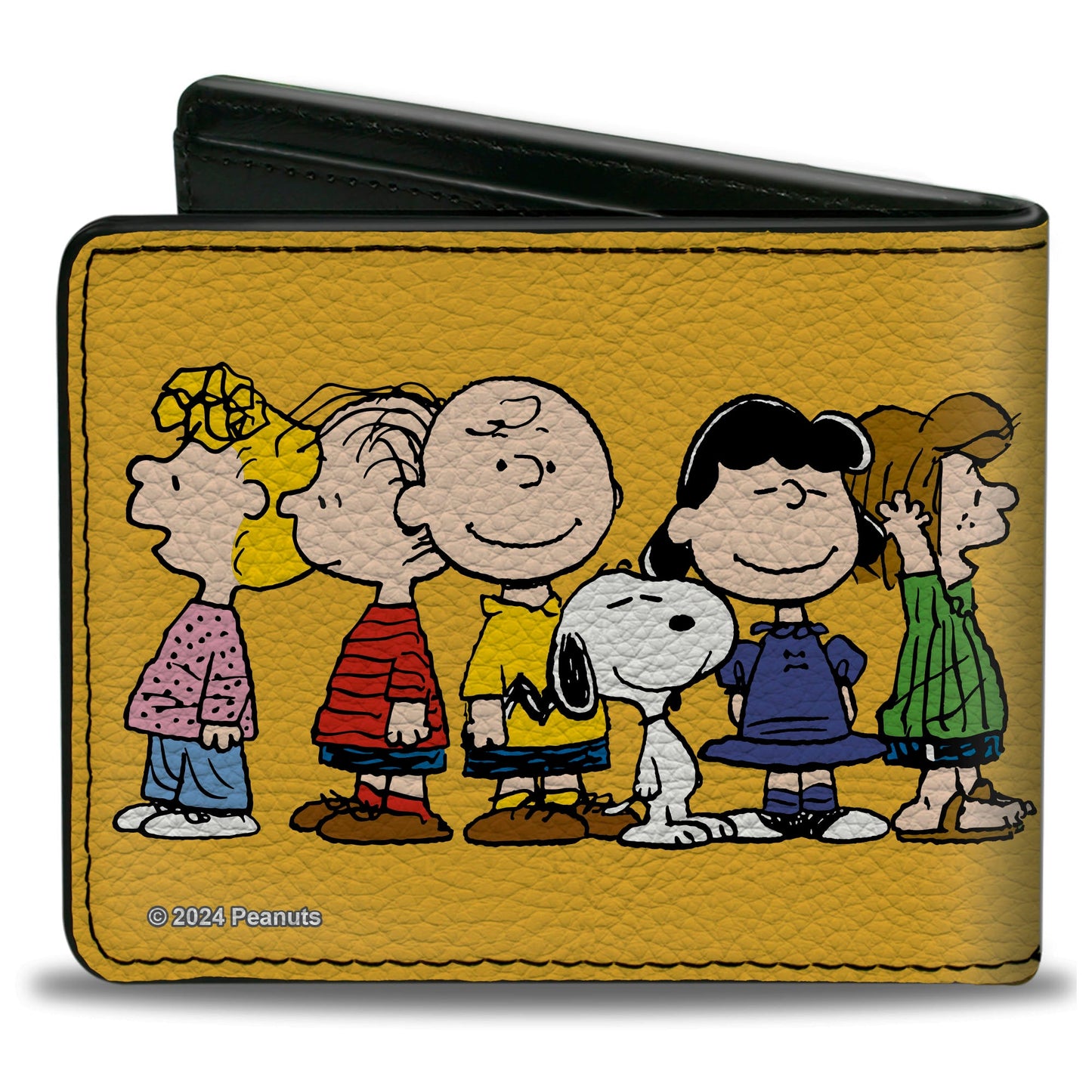 Bi-Fold Wallet - Peanuts Gang Close-Up Group Pose Golden Yellow