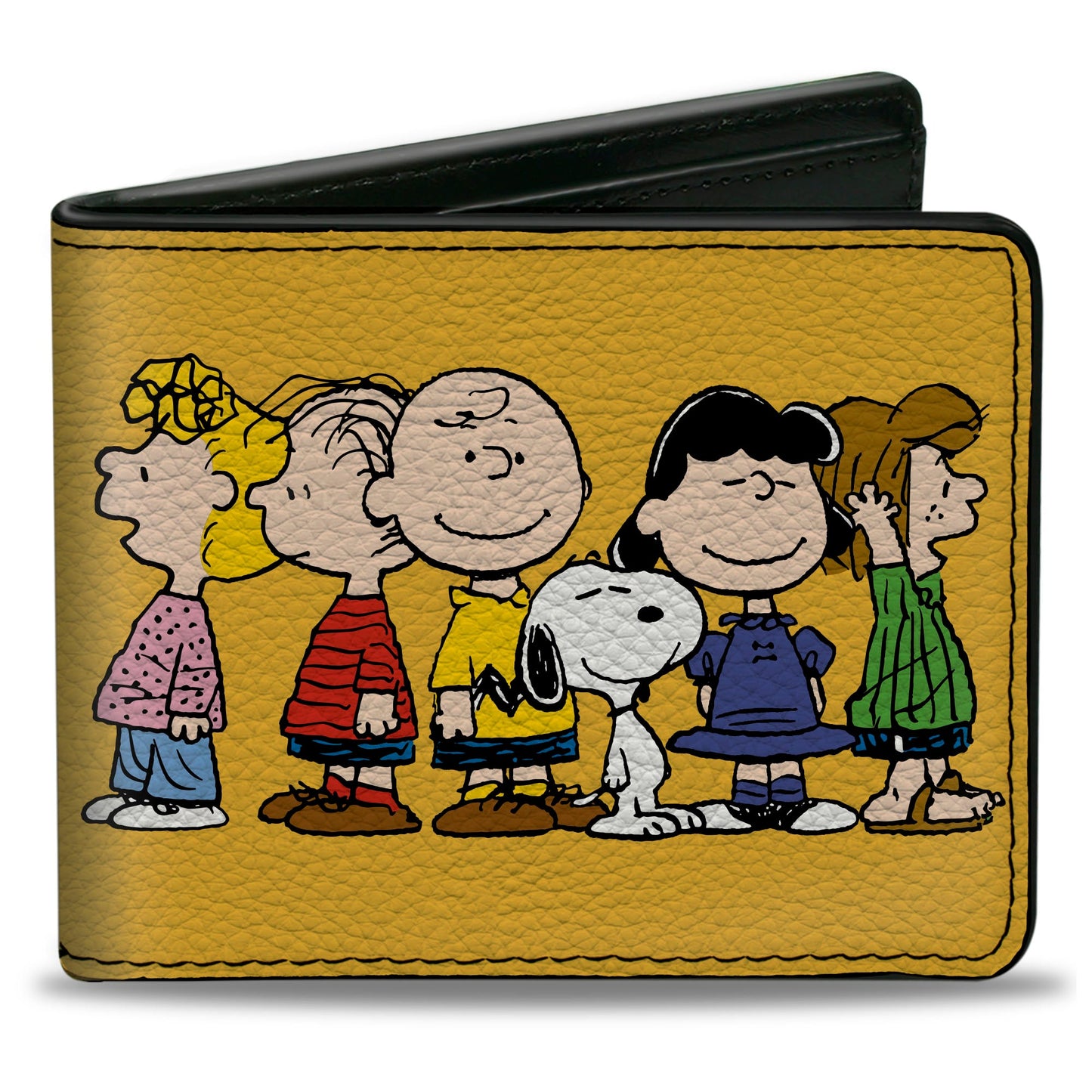 Bi-Fold Wallet - Peanuts Gang Close-Up Group Pose Golden Yellow