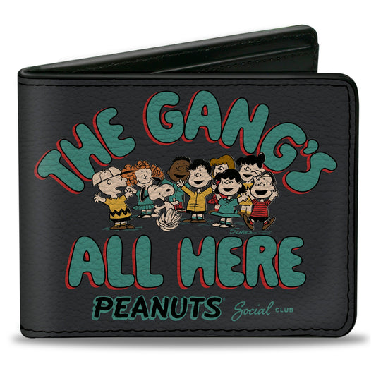 Bi-Fold Wallet - Peanuts Gang THE GANG'S ALL HERE Group Pose Black/Blue