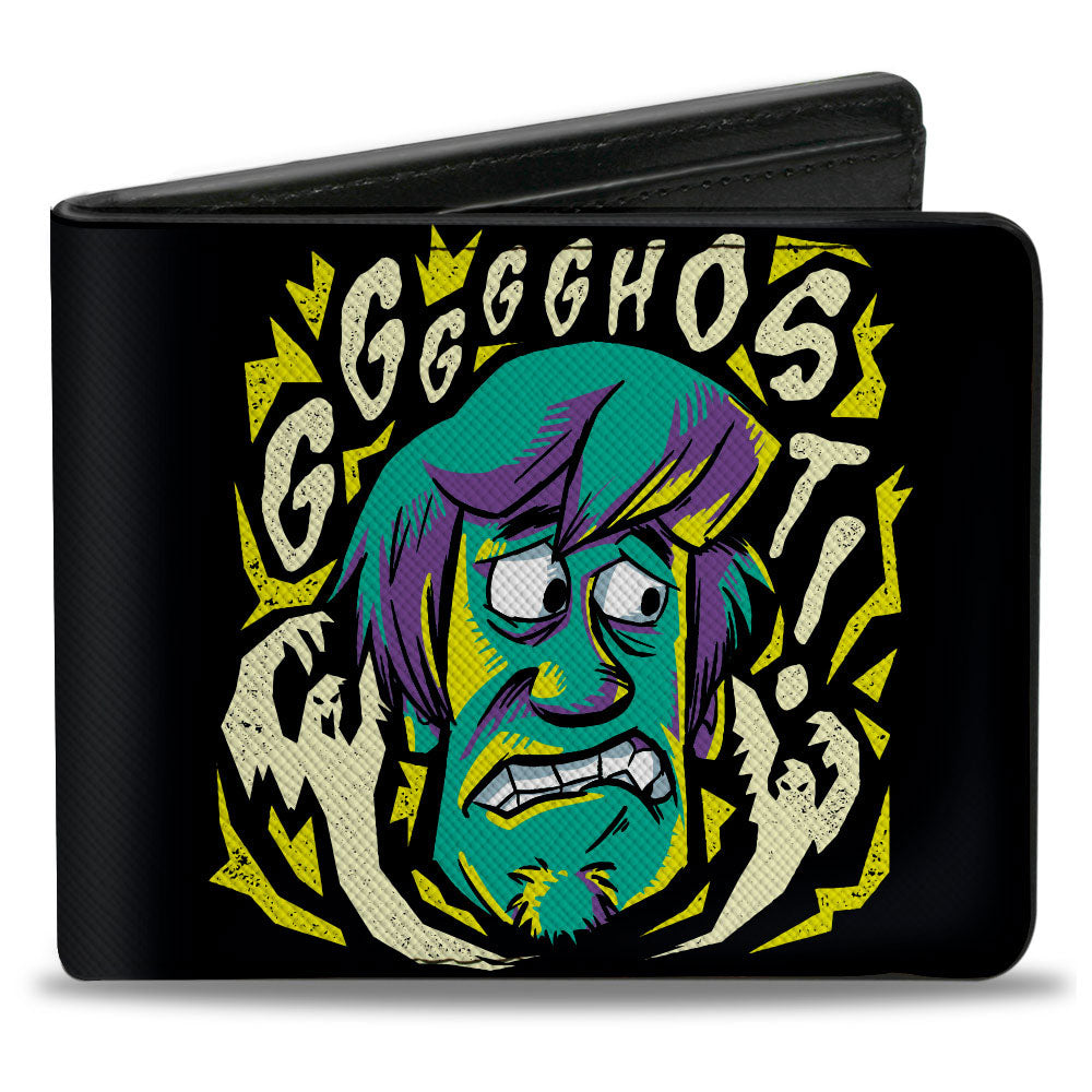 Bi-Fold Wallet - Scooby Doo Shaggy Scared GHOST! Pose Black