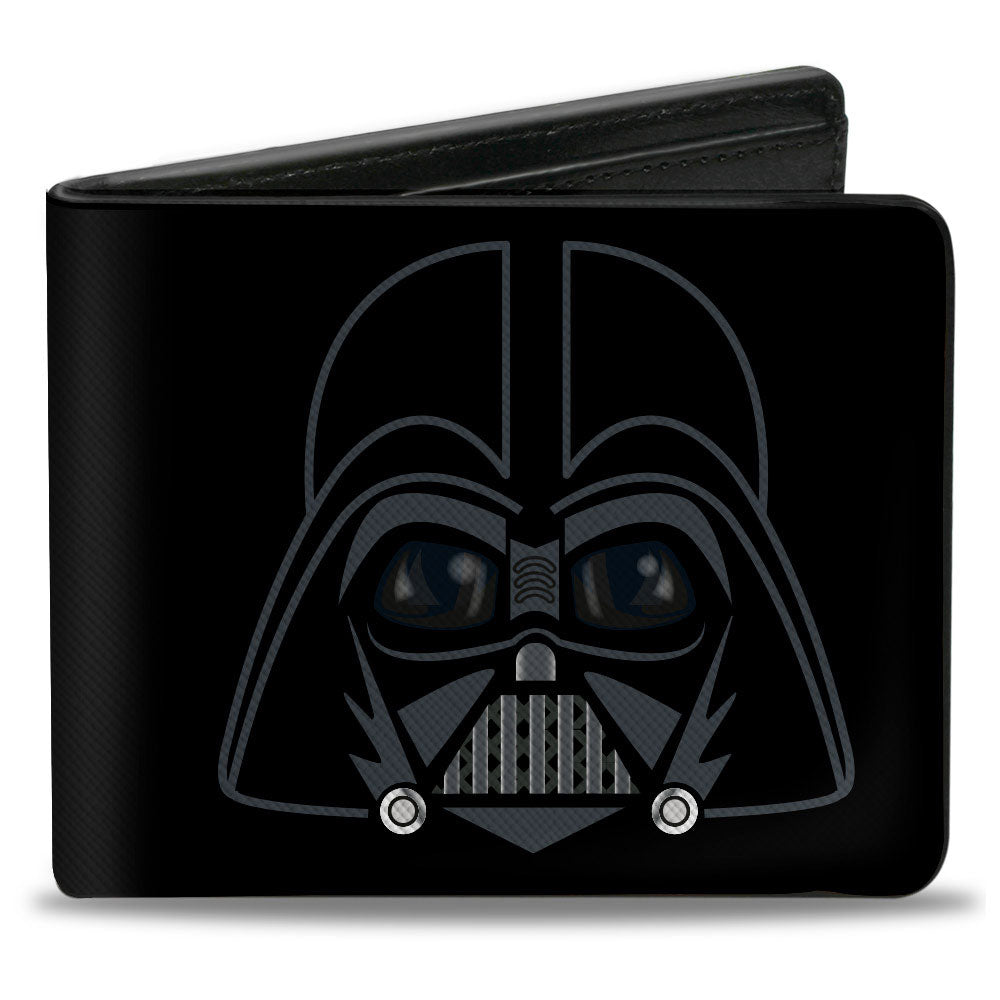 Bi-Fold Wallet - Star Wars Darth Vader ALL I EVER WANTED WAS THE GALAXY Icons Typography Black/Grays