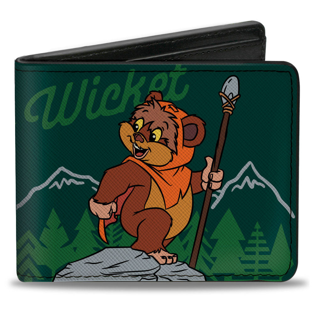 Bi-Fold Wallet - Star Wars WICKET Pose and Tree Stripe Greens