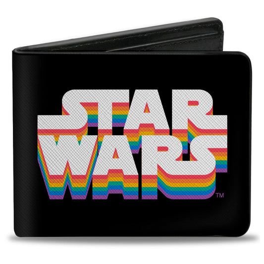 Bi-Fold Wallet - STAR WARS Pride Logo + MAY THE FORCE BE WITH YOU Black/Rainbow